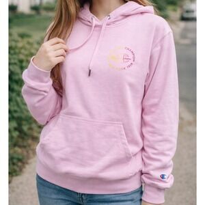 Champion Women's Size Medium Hoodie Sweatshirt Pink "Be Your Own Champion" Logo
